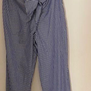 Zara Blue White Striped Dress Pants Wide Leg
